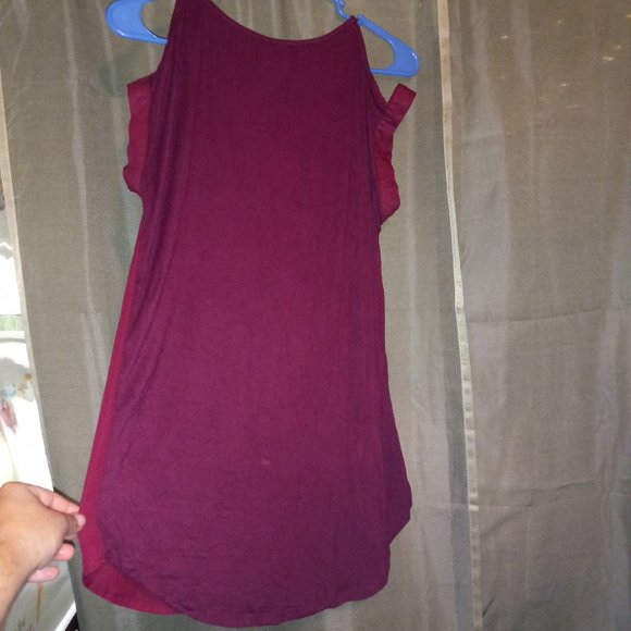 Red Maroon Blouse Top - Picture 2 of 4